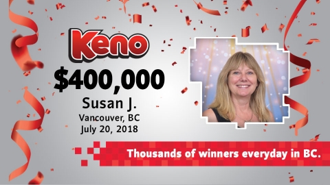 Keno $400,000 winner Susan J.